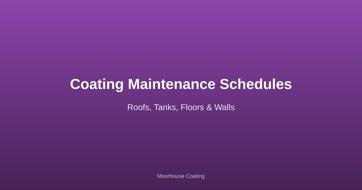 Coating Maintenance Schedules by Asset Type: Roofs, Tanks, Floors, and Walls